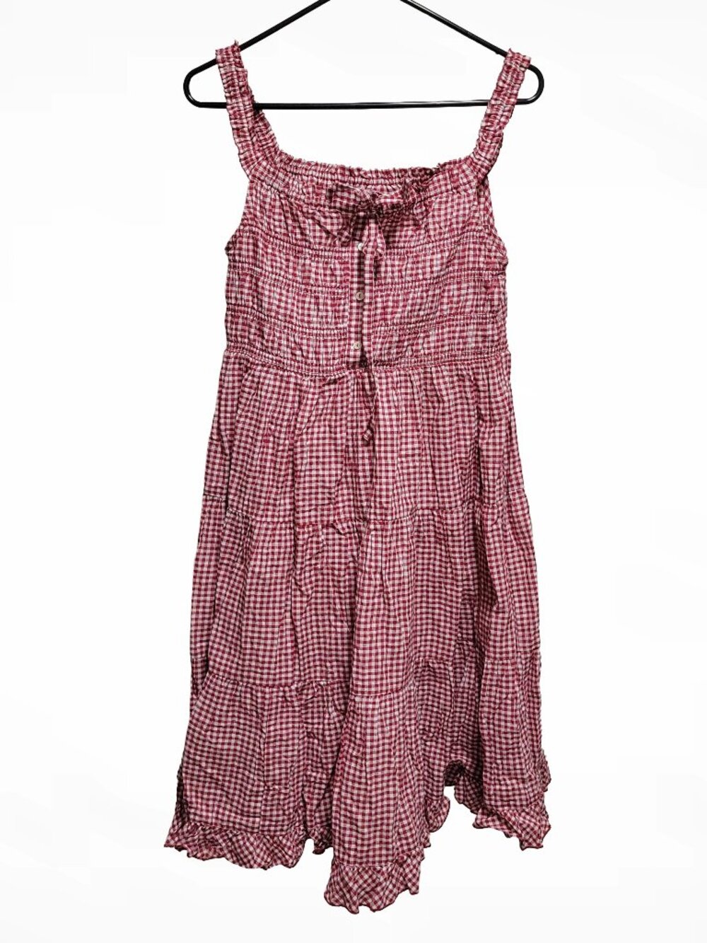 Bombay Paisley Women's Red and White Gingham Dress M/L